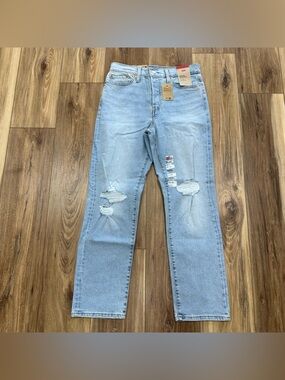 New Levi’s Wedgie Straight Light Wash Denim Jeans, Women’s 29x28